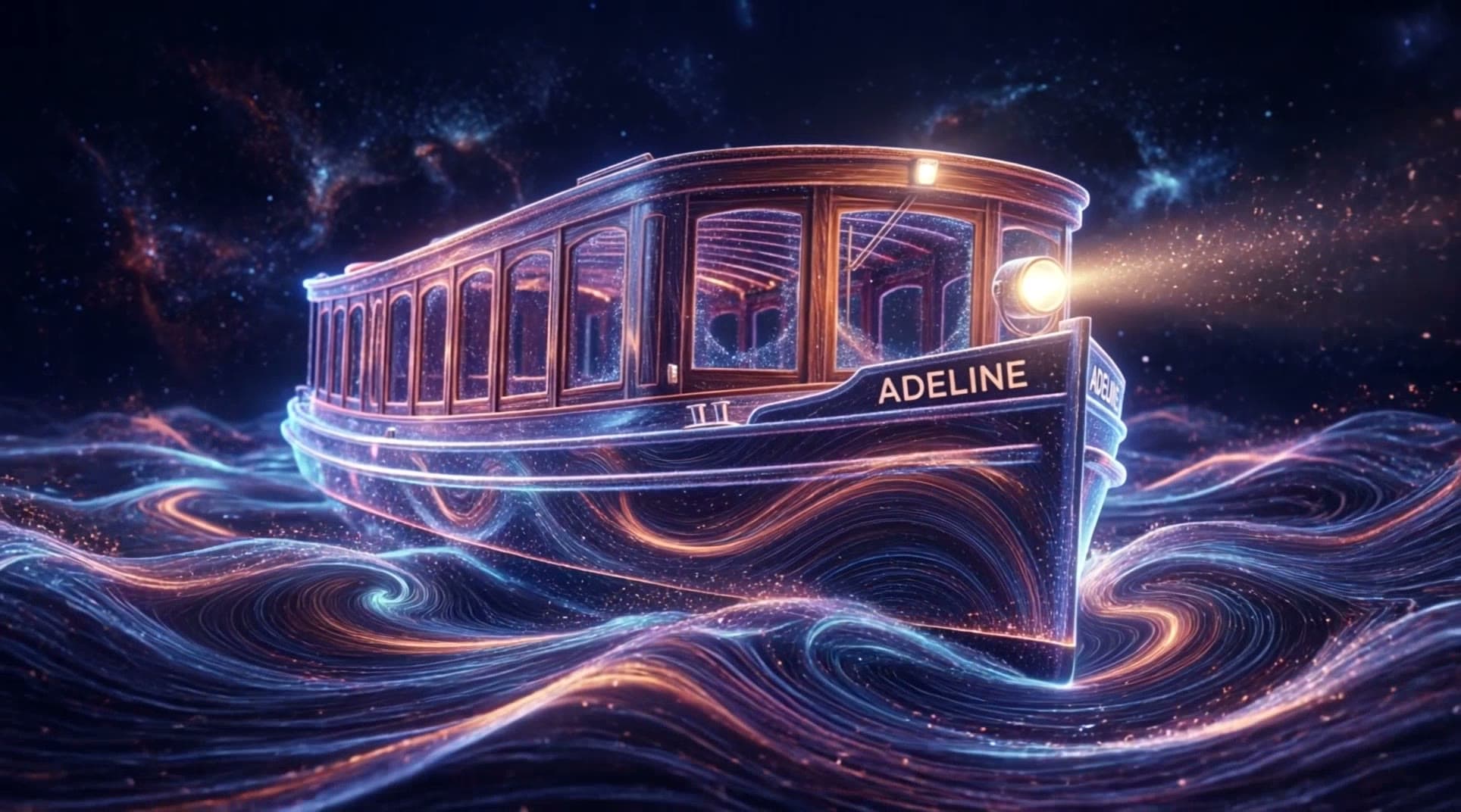 Salon boat Adeline, illustration from the June edition